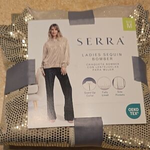 Serra Gold Sequin Bomber Jacket